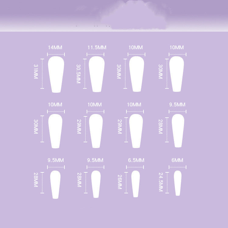 Gray Blue Cotton Cloud Wearing Nail Finished Soft Nail Fake Nail Patch Removable