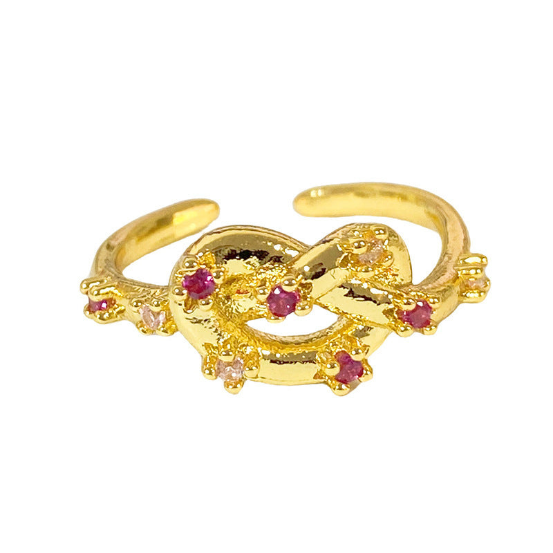 New Chinese Gold Series Retro Compact Open Ring