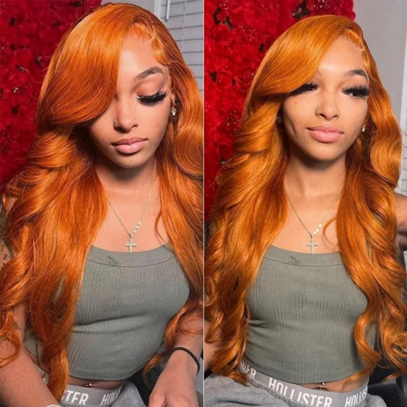Long Curly Hair Fluffy Curly Hair Orange Big Wave Real Hair Headband For Women