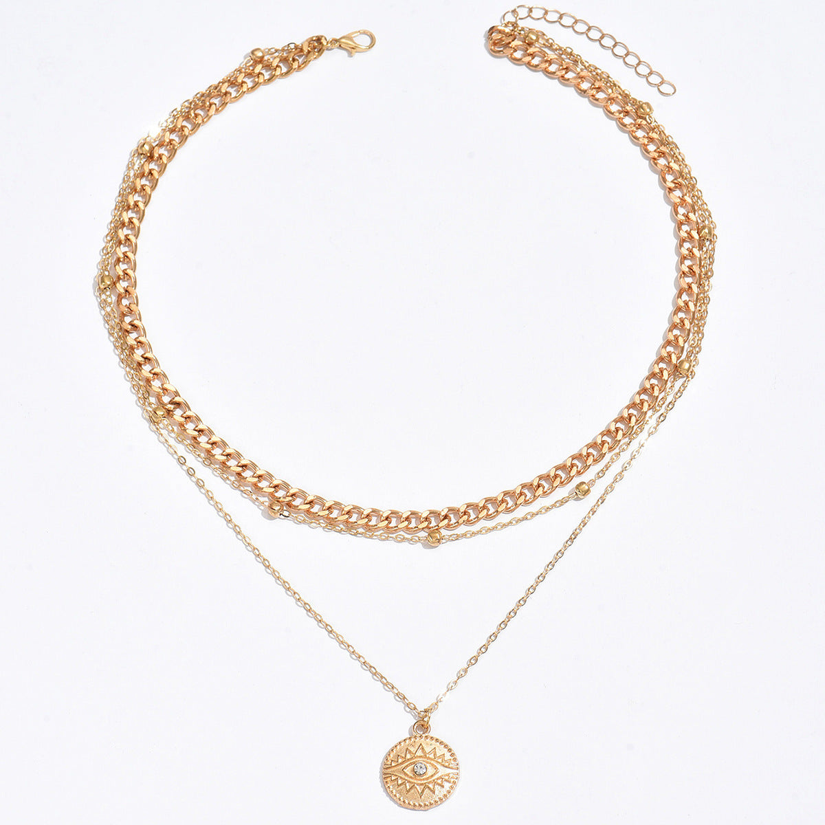Fashion Devil's Eye Round Pendant Necklace