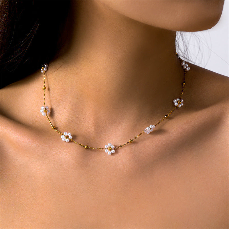 Women's Korean-style Fresh Flower Pearl Bracelet