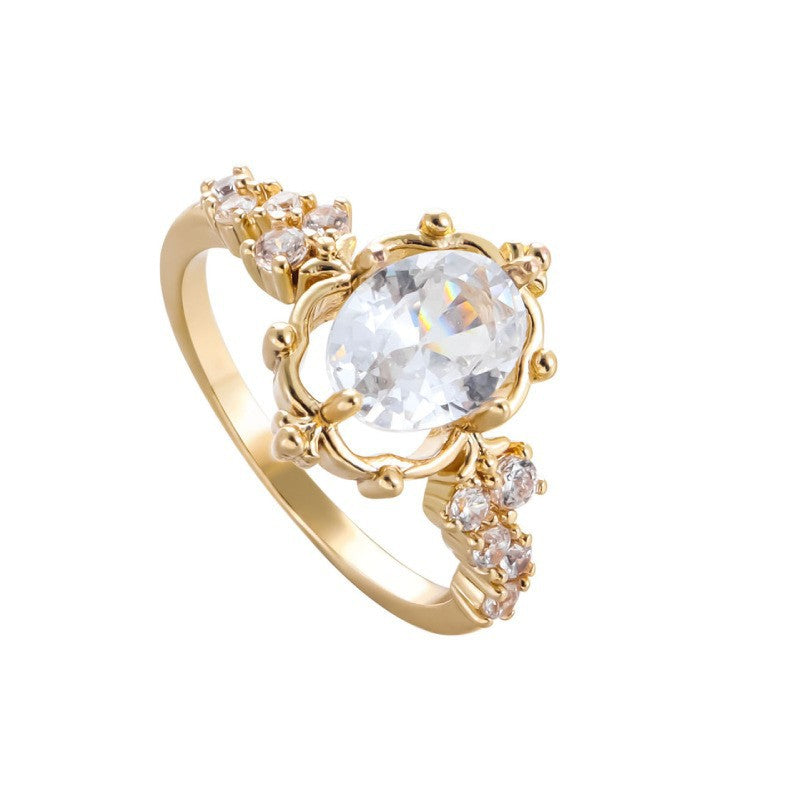 Fashion Copper Inlaid Zircon Light Luxury Ring