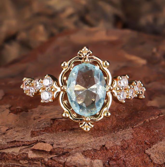 Fashion Copper Inlaid Zircon Light Luxury Ring