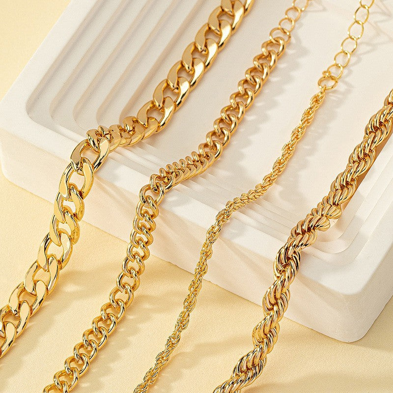 Vintage Hemp Flowers Chain Twin Bracelet