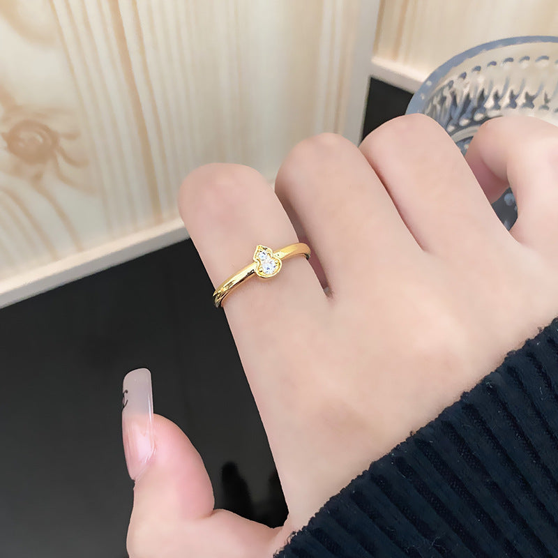 New Chinese Gold Series Retro Compact Open Ring
