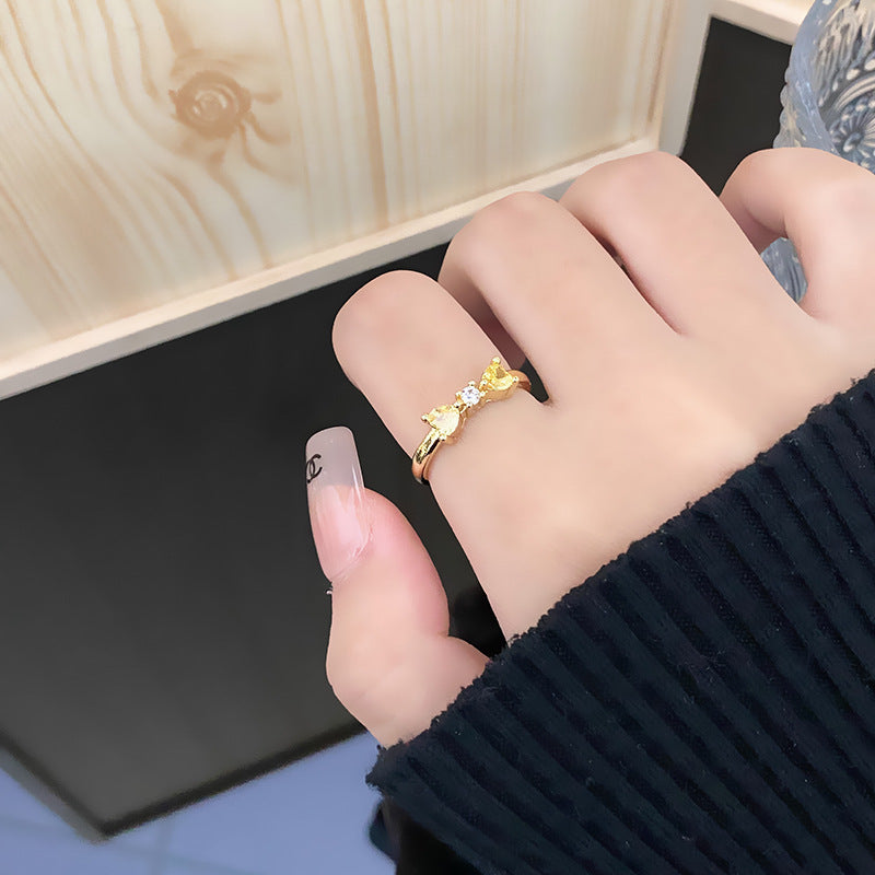 New Chinese Gold Series Retro Compact Open Ring
