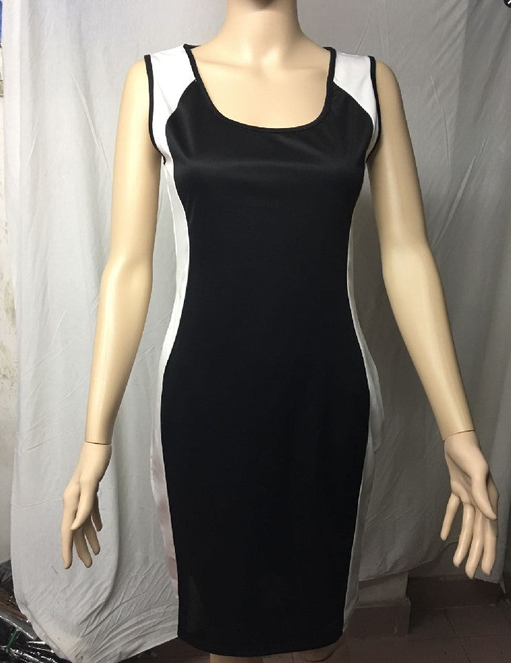 Black and white striped dress