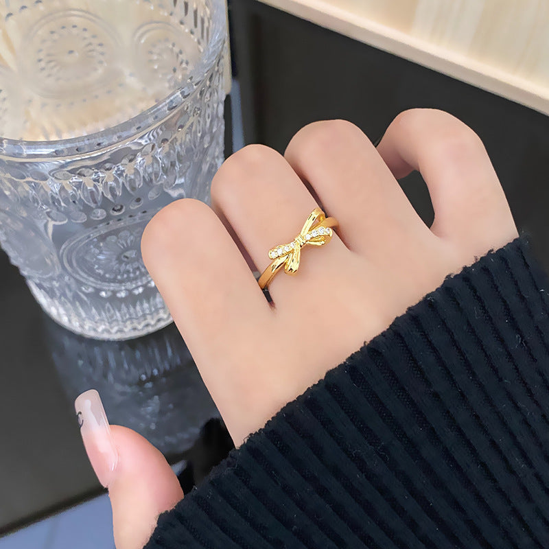New Chinese Gold Series Retro Compact Open Ring