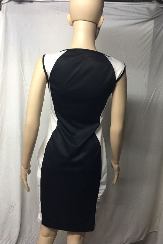 Black and white striped dress