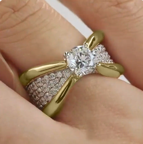 Micro-inlaid Rose Golden Ring