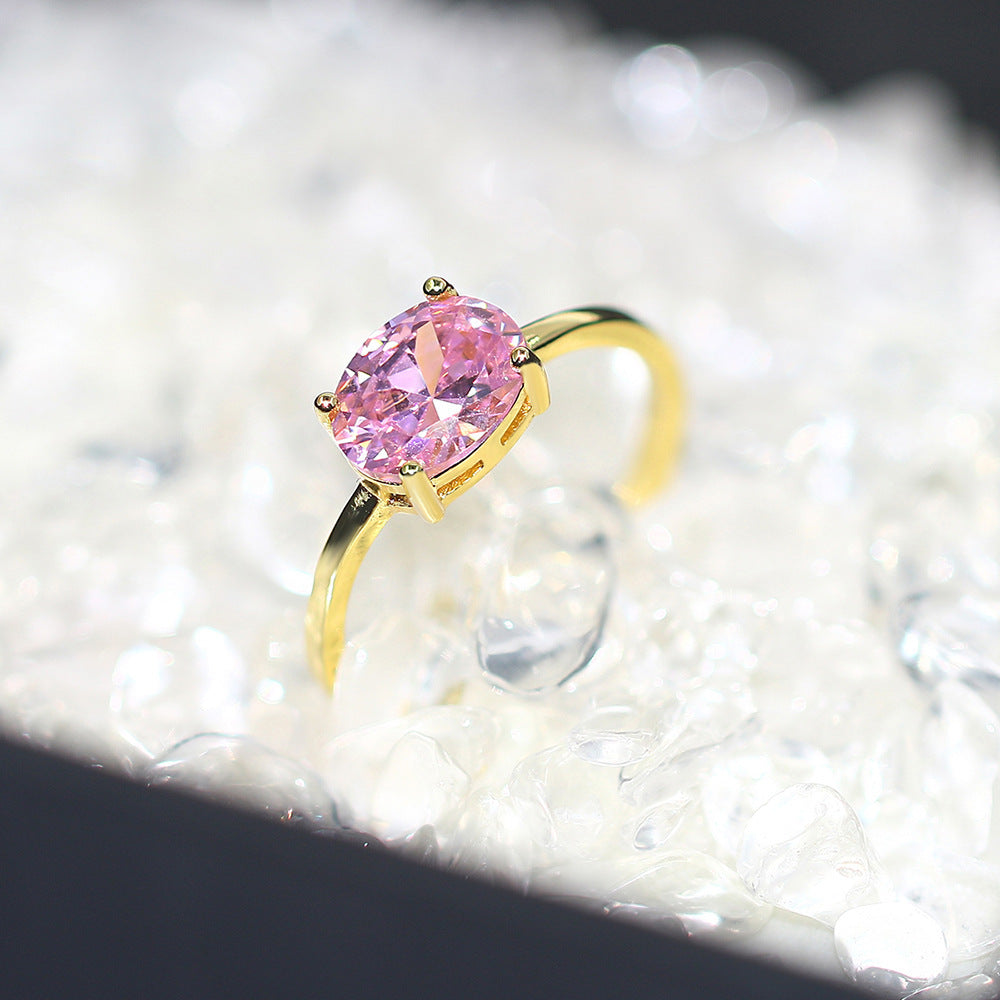 Women's Engagement Ring 3A Zircon Plated Real Gold