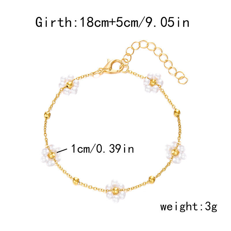 Women's Korean-style Fresh Flower Pearl Bracelet