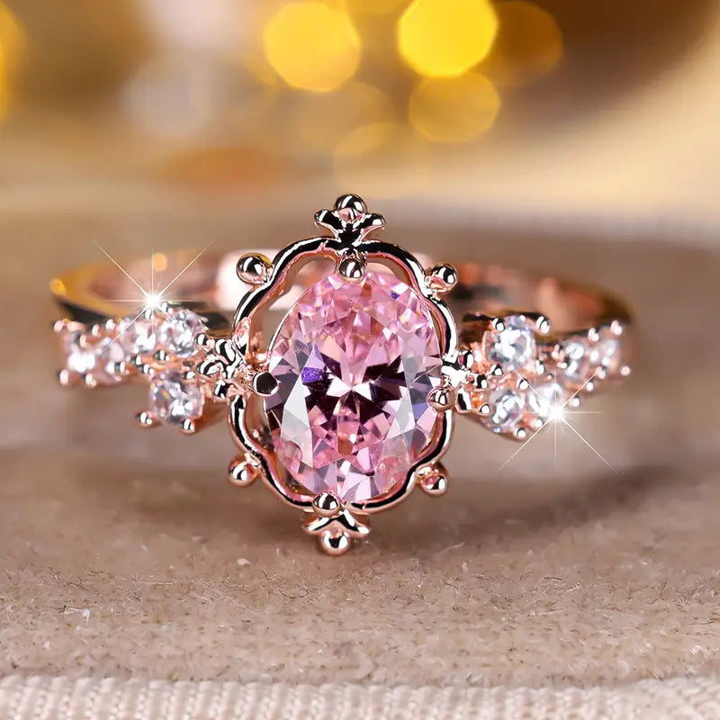 Fashion Copper Inlaid Zircon Light Luxury Ring