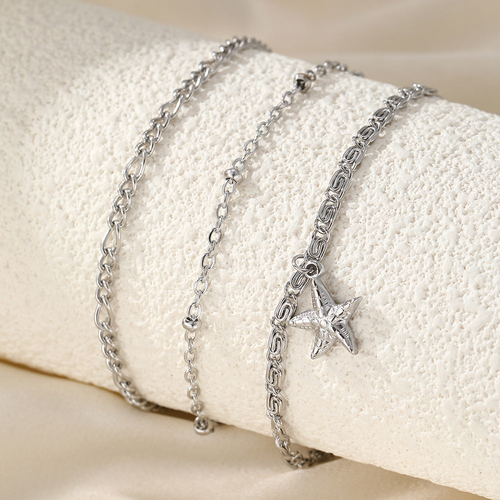 Women's Fashion Casual Starfish Golden Chain Anklet