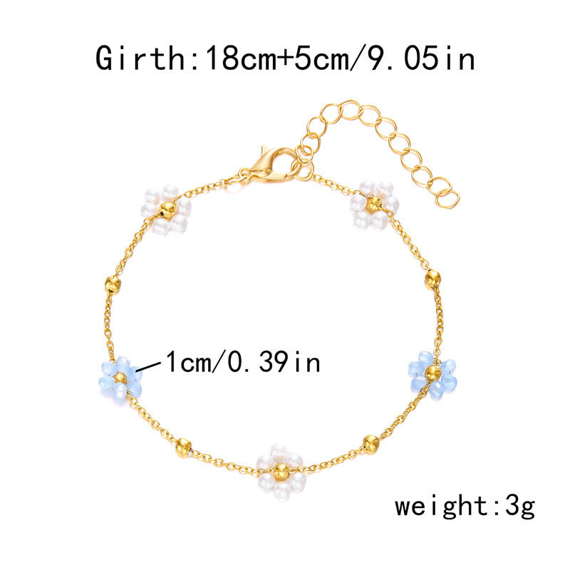 Women's Korean-style Fresh Flower Pearl Bracelet