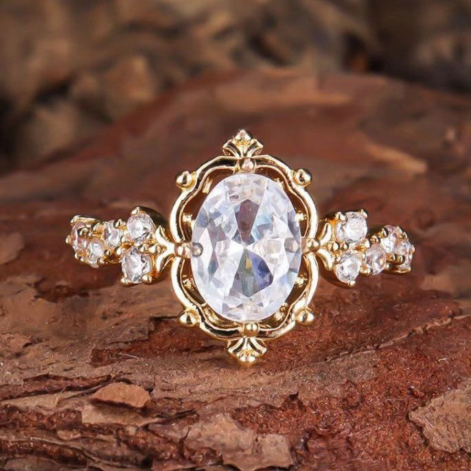 Fashion Copper Inlaid Zircon Light Luxury Ring
