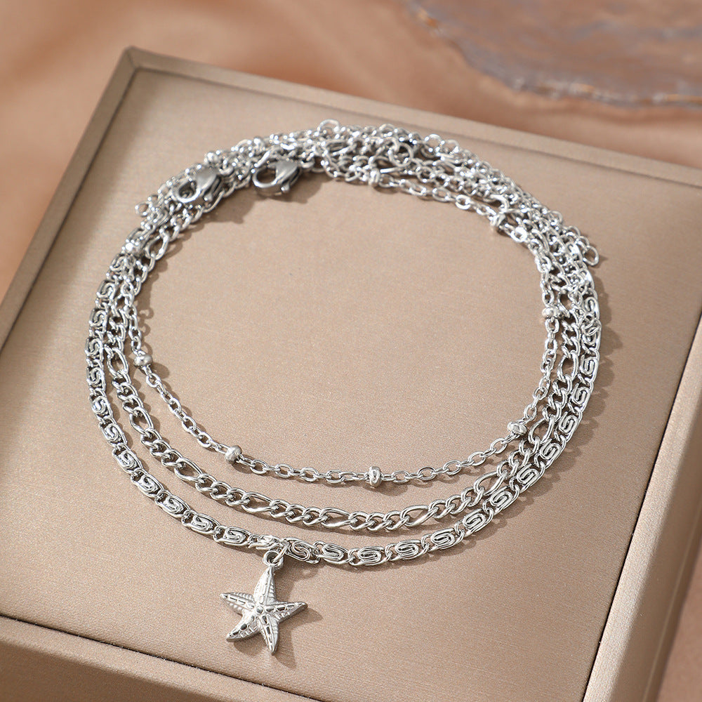 Women's Fashion Casual Starfish Golden Chain Anklet