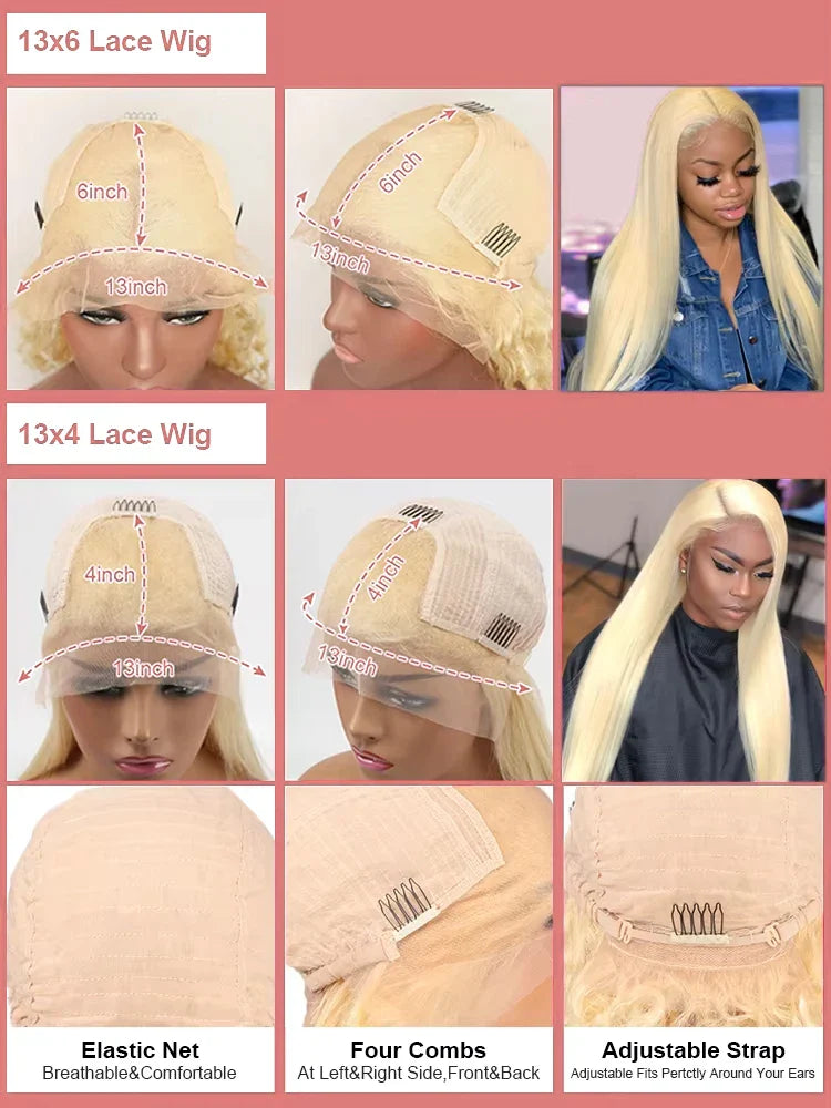 40 Inch Honey Blonde 613 HD Lace Frontal Wig 13x6 Curly Wigs Preplucked Loose Deep Wave Wigs Human Hair 13x4 Lace Frontal Wig