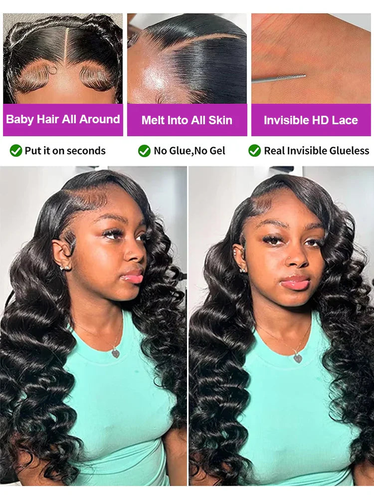 30 40 Inch Loose Deep Wave 13x6 HD Lace Frontal Human Hair Wig Brazilian 13x4 Curly Human Hair Lace Front Wigs Pre Plucked 250%