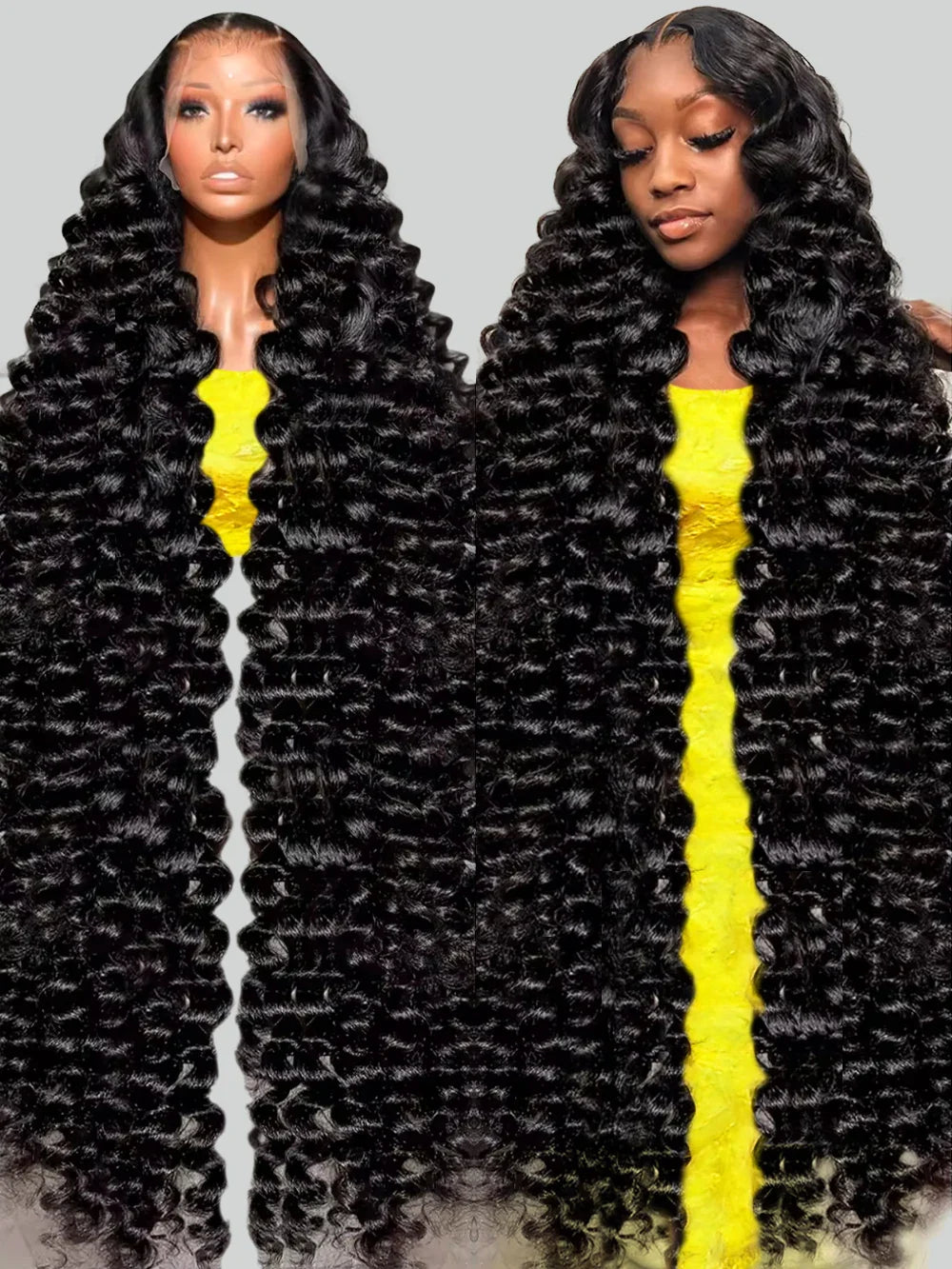 HD 13x6 Loose Nature Wave Lace Front Human Hair Wigs 250% Transparent 30 40 Inch 13x4 360 Full Deep Water Wave Lace Frontal Wig