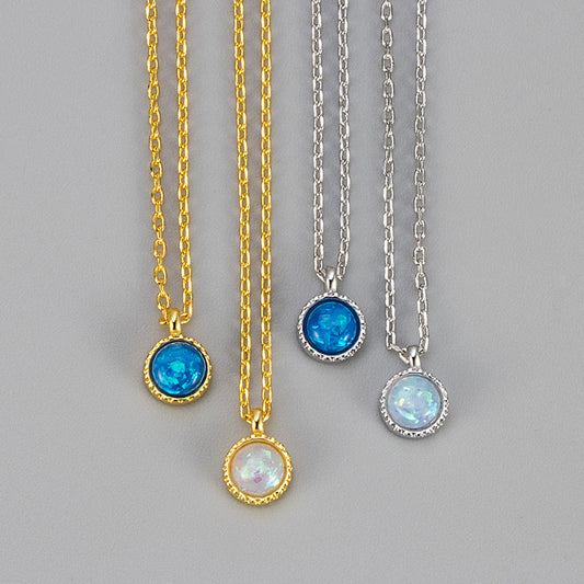 Opal Necklace Clavicle Chain Female